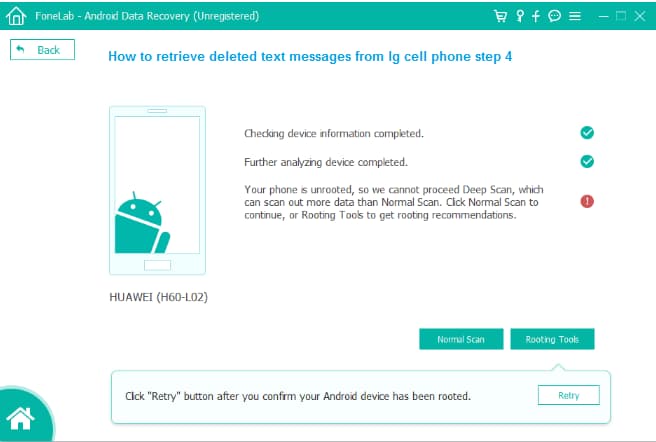 How to retrieve deleted text messages from lg cell phone step 4