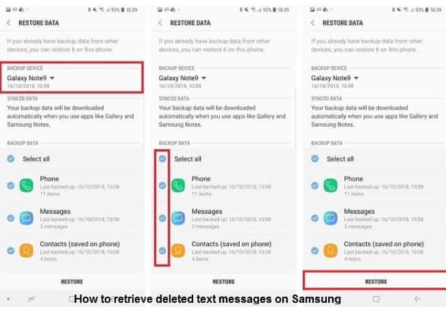 How to retrieve deleted text messages on Samsung