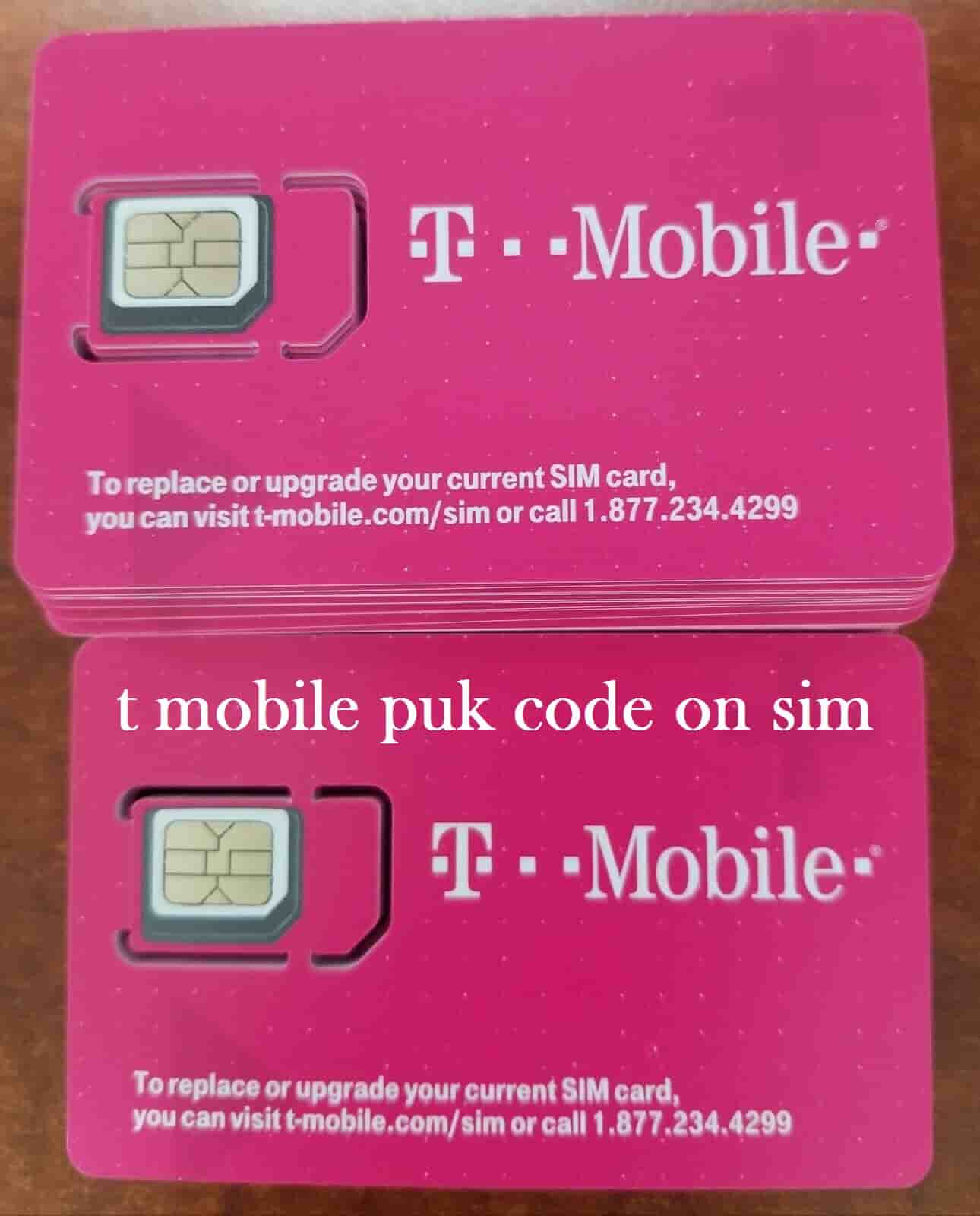 t mobile puk code on sim card