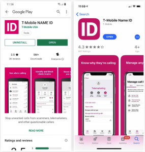 t-mobile name ID application