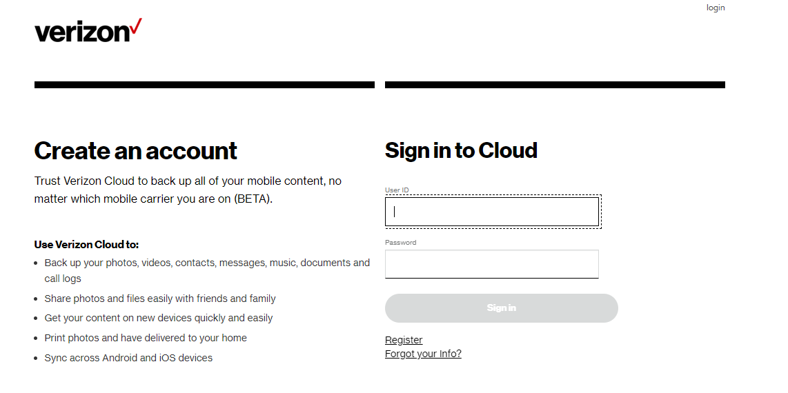 Sign in to Cloud