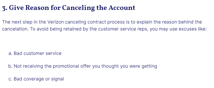 How do I cancel a verizon line