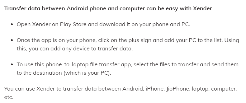 Android file transfer app -