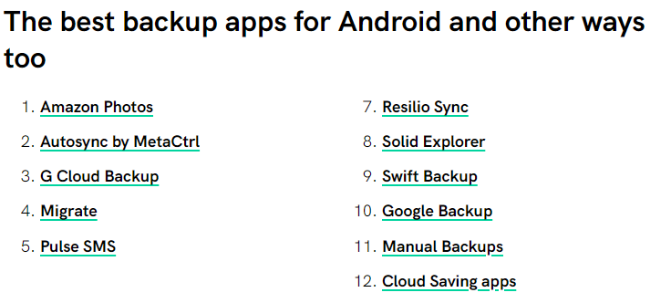 Backup your Android Apps - best backup apps