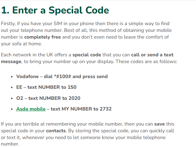 Check own phone number
