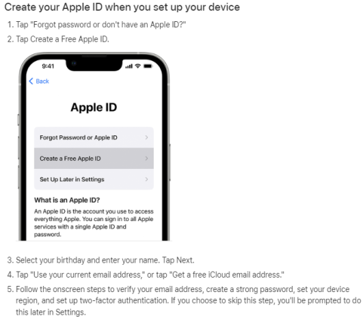 how to create my new apple id