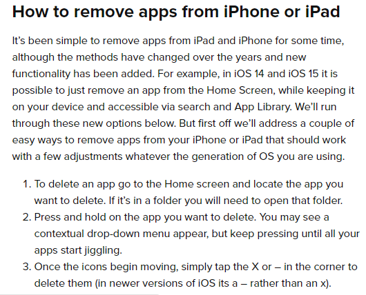 How do I delete Apps on iPhone and iPad