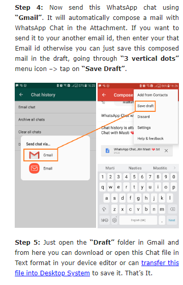 How to convert WhatsApp conversation into TXT format -STEP 3