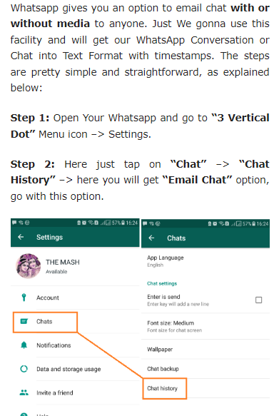 How to convert WhatsApp conversation into TXT format -STEP1