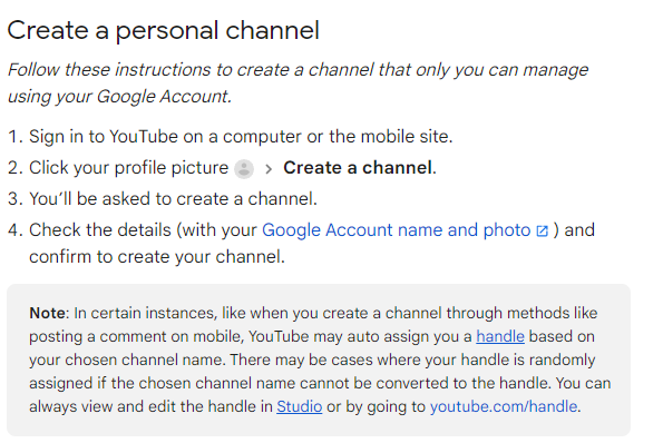 How to create a YouTube channel account