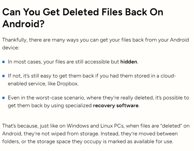How to recover deleted files on Android phone -