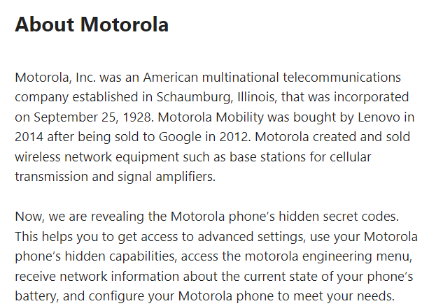 Motorola mobile dialing secret codesMotorola mobile dialing secret codes