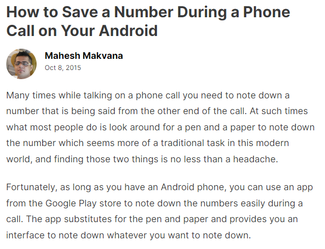 Saving a number during a phone call