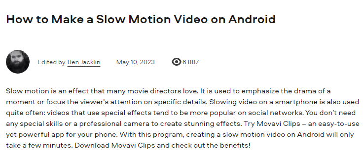 Slow motion videos on android