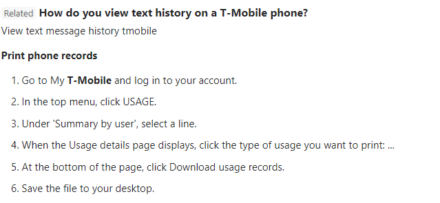 T-Mobile recover text messages