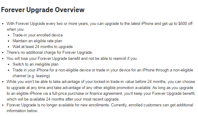 T-Mobile upgrade eligibility check - forever upgrade overview