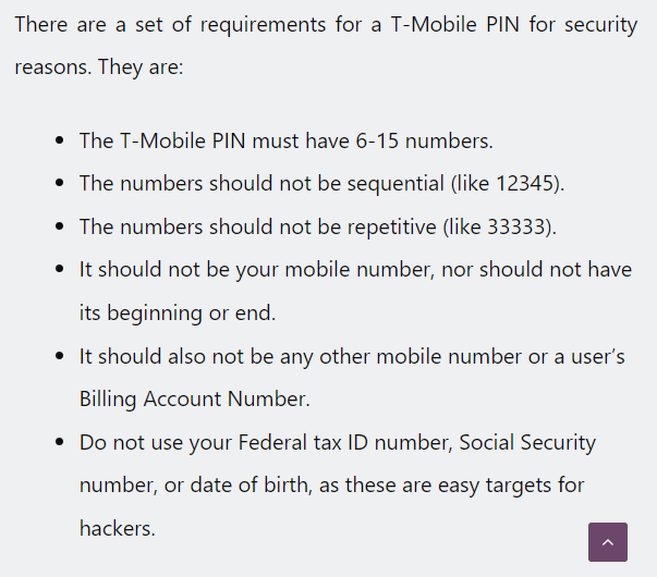 Tmobile sim pin - pin requirements