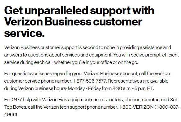 Verizon number lookup - customer service offers