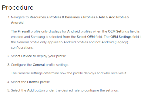 add firewall in Android device - procedure