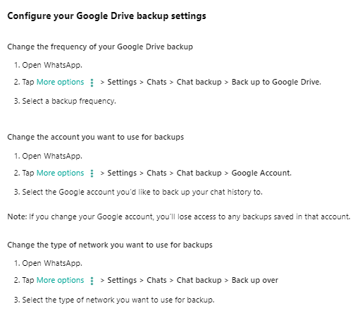 back up WhatsApp data with google drive -