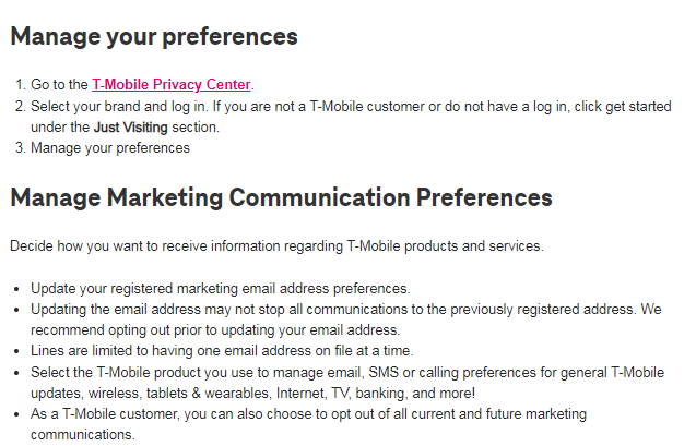 hide text messages on t-mobile bill - T-Mobile privacy center