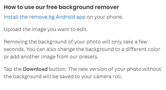 remove image background from Android