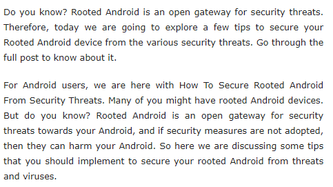 secure rooted Android from security threats