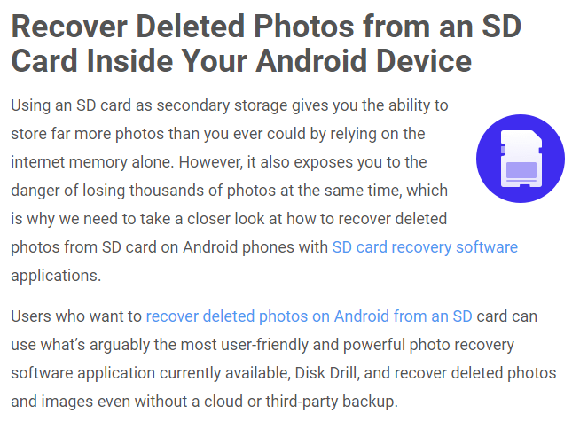 get back lost pictures from Android -