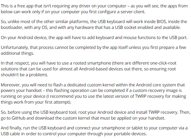 use mobile As a mouse or keyboard remote control for your PC - USB keyboard app