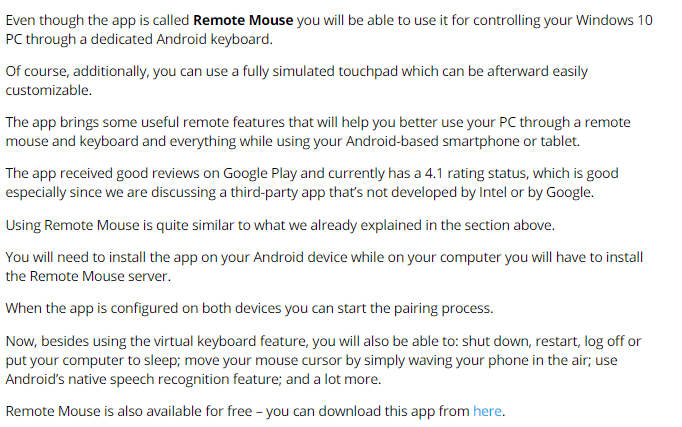 use mobile As a mouse or keyboard remote control for your PC - remote mouse app
