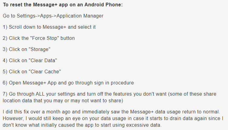 Does Verizon message plus use data