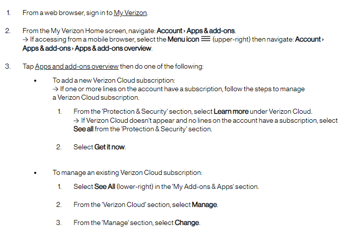How to manage Verizon cloud 