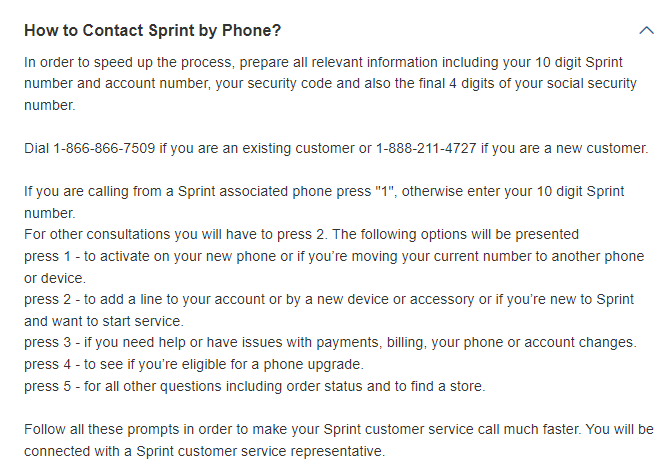 Sprint Customer Service 