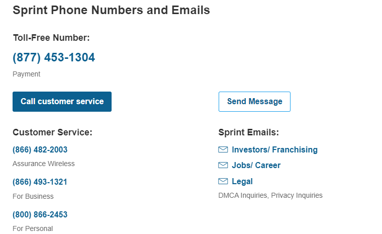 Sprint Customer Service 