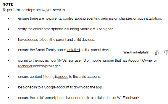 Family base companion android - IMPORTANT NOTES