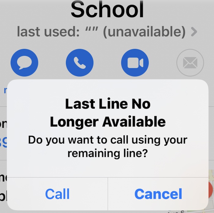 last used unavailable on iphone contacts