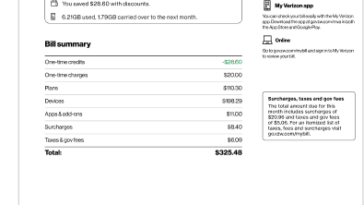 verizon customer service billing