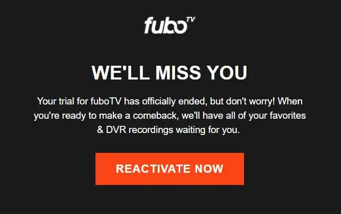 fubo tv account to reactivate