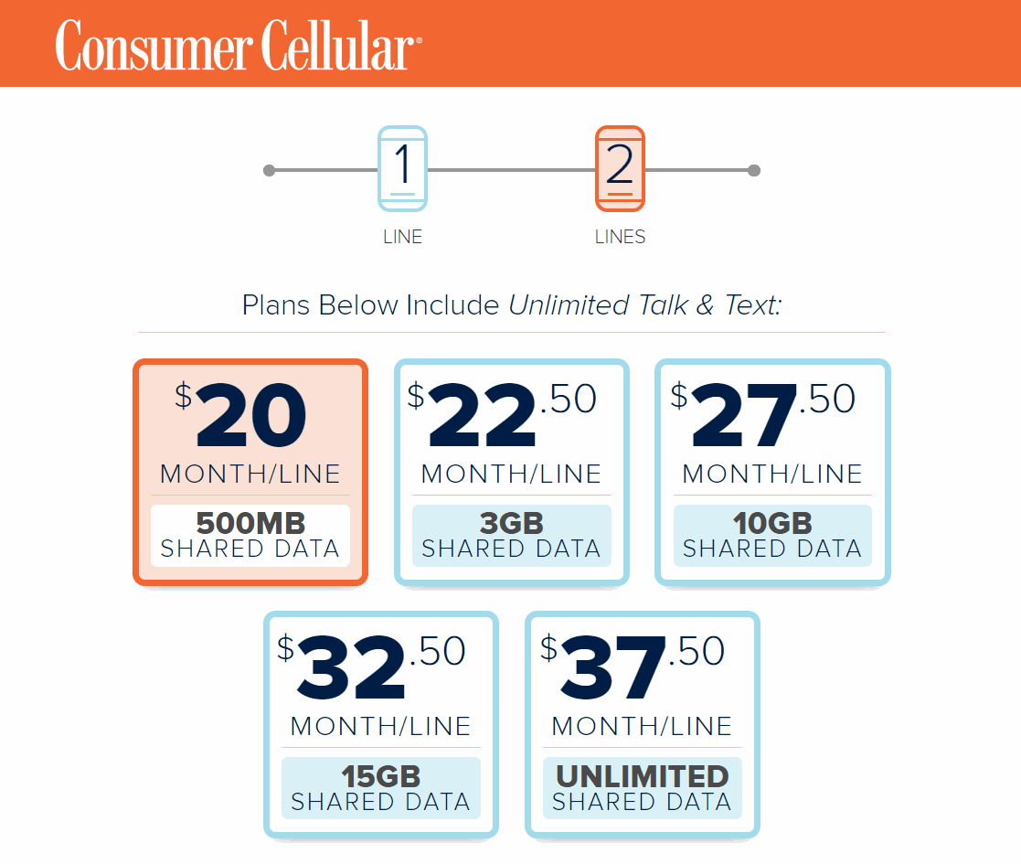 consumer cellular no data plan