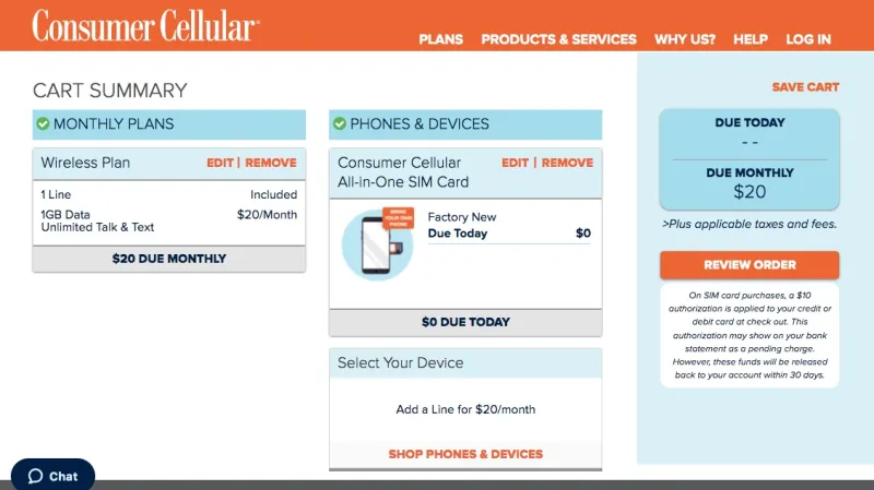 unlimited data consumer cellular