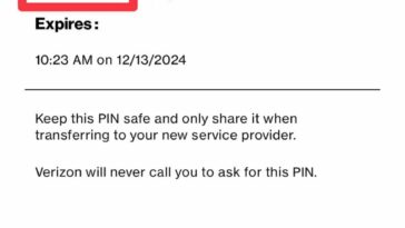 verizon pin