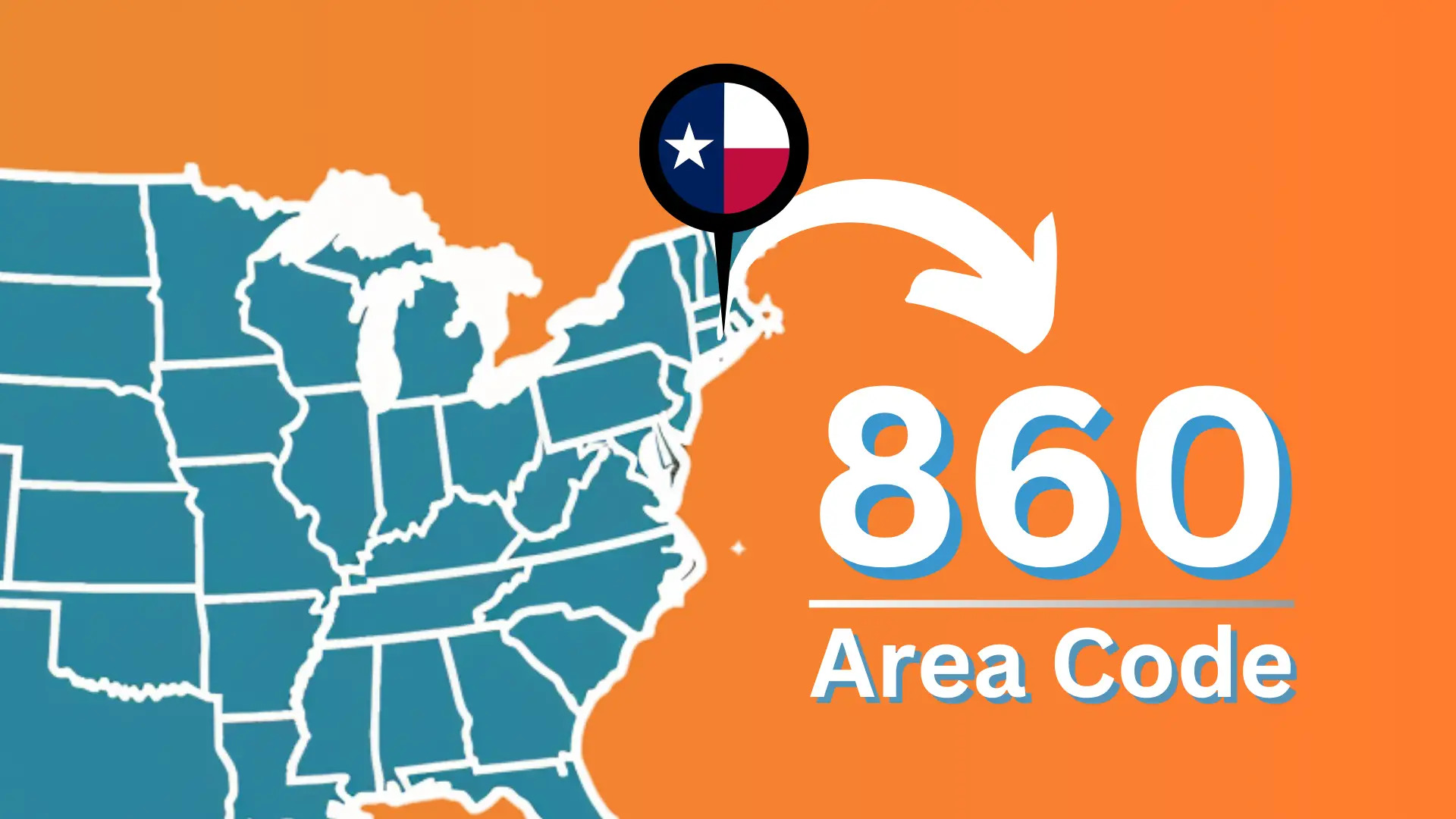 The 860 area code in the USA