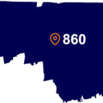 The 860 area code in the USA