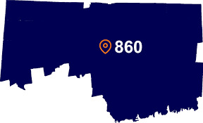 The 860 area code in the USA