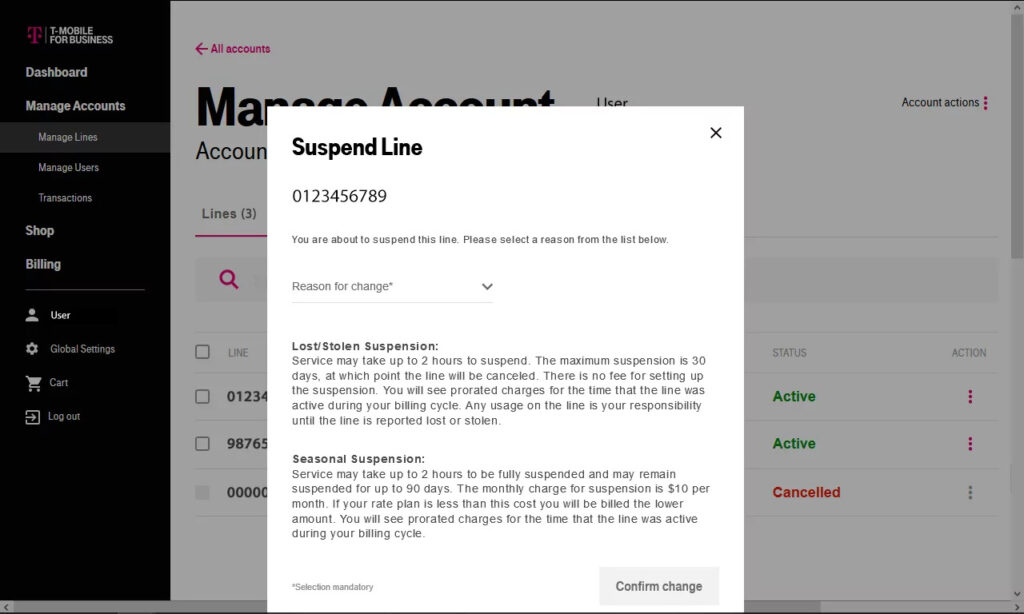 T-Mobile Temporary Suspension