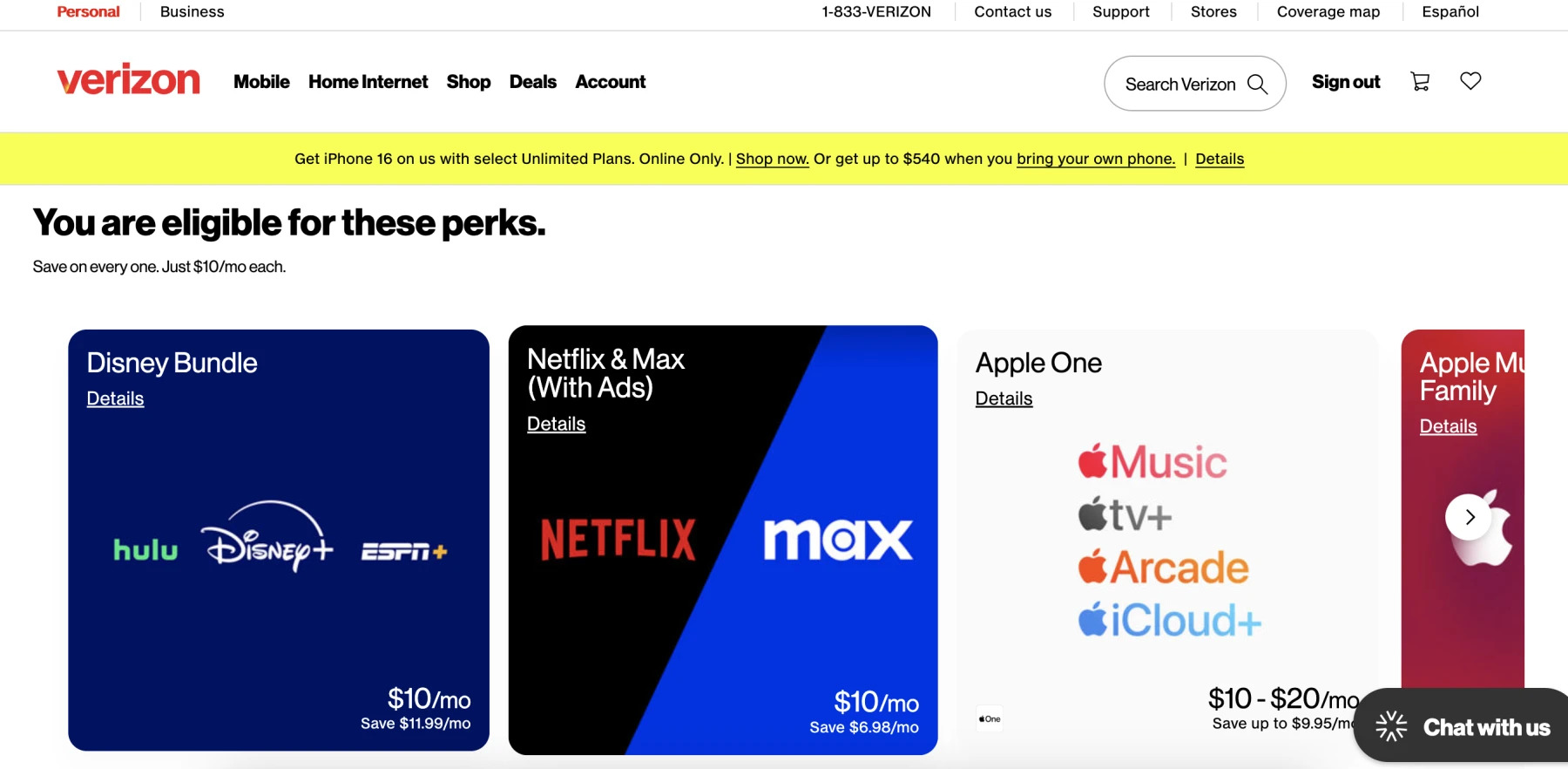 Verizon bundle deals