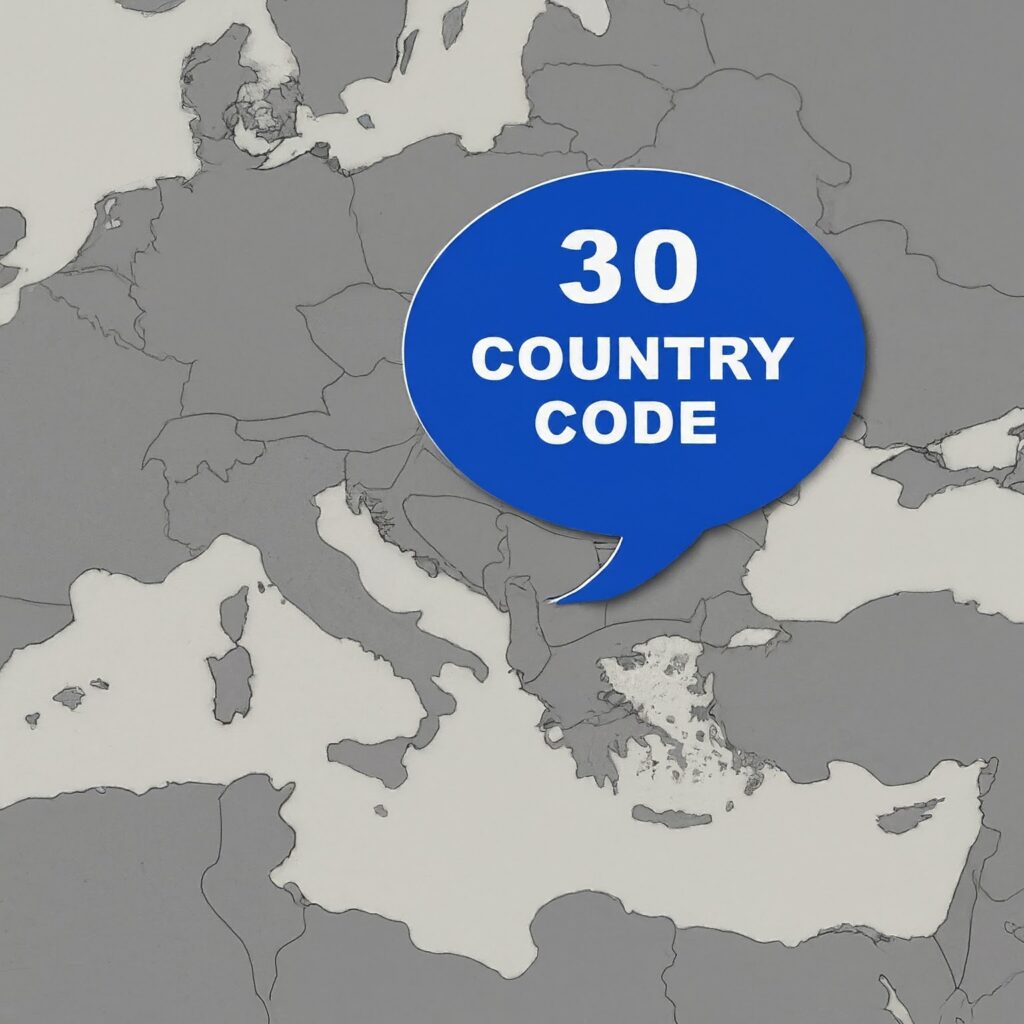 The +30 country code