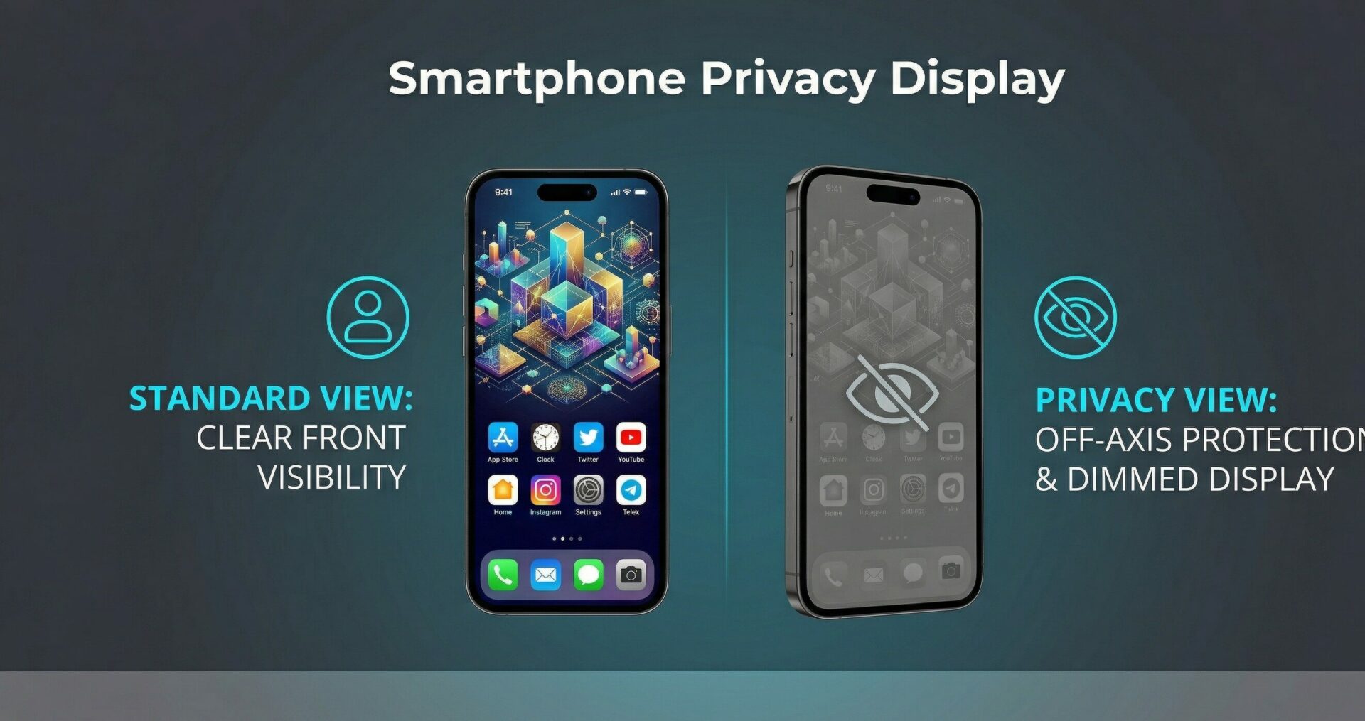 Visual demonstration of the new Galaxy S26 Ultra software-controlled privacy display, showing how it blocks off-axis viewing to protect sensitive information.