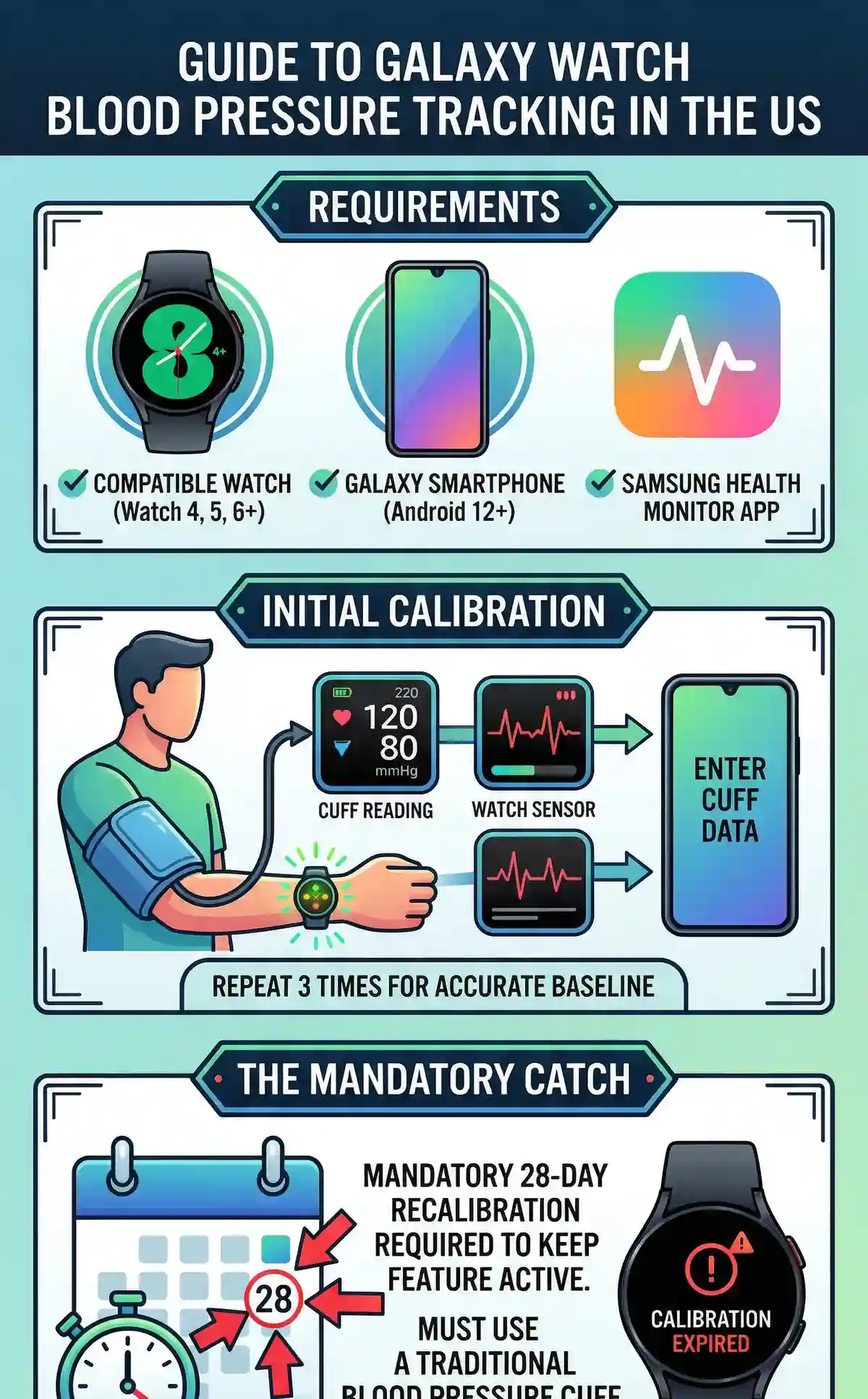 US Galaxy Watch Owners Can Now Track Blood Pressure – But There's a Catch! - تفاصيل إضافية