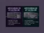 Split-screen infographic comparing the Keychron V5 Ultra 8K with an 1800 layout and plastic chassis against the Keychron Q1 Ultra 8K featuring a 75 percent compact layout and premium milled-aluminum chassis.